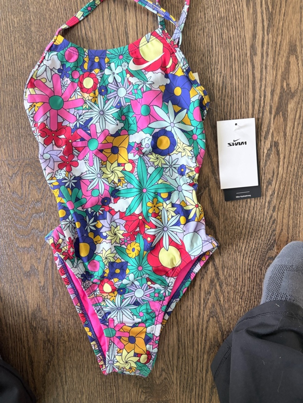 Nike Pink Multicolor Floral One-Piece Swimsuit